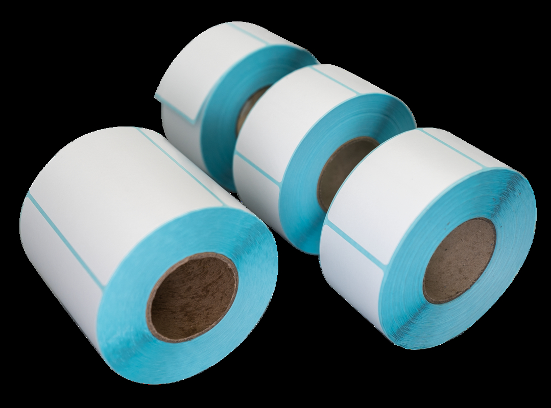 White Adhesive Label Rolls Oil Resistant Scratch Resistant Direct Thermal Labels For Fresh Food
