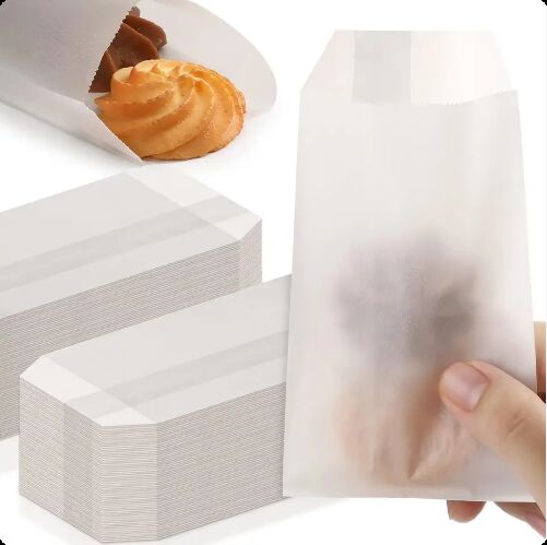 Food Grade Glassine Paper Bags Greaseproof Translucent Disposable Bags for Small Bakery Snacks