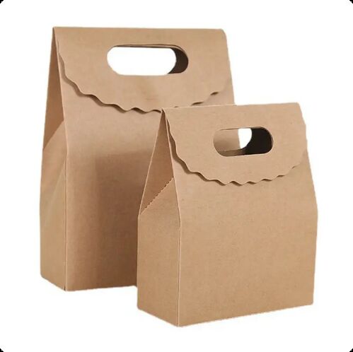 Kraft Bag Die Cut Handle Bolsa De Papel Brown Kraft Paper Packaging Bag Folding Paper Bags for Gifts