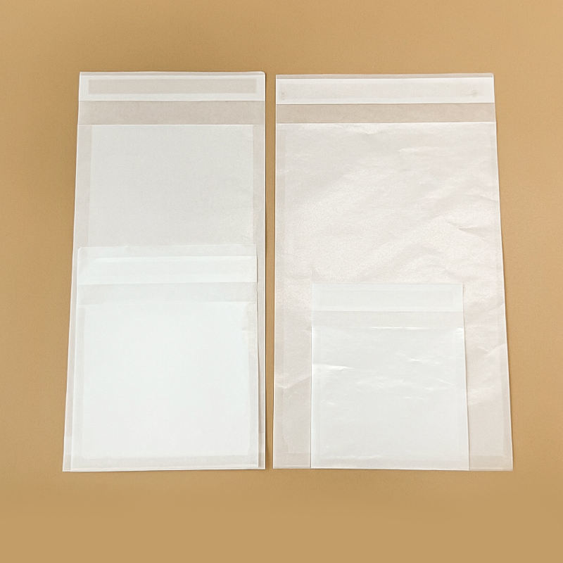 Custom Eco-friendly Durable Compostable Glassine Paper Bags Waterproof Envelopes