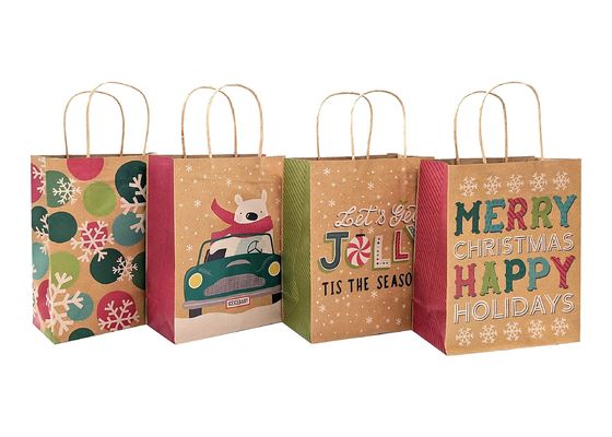 Recyclable Kraft Paper Bag Customized Twisted Handle Paper Bags Durable