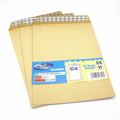 Custom Logo Kraft Paper Envelope Double-Sided Tape Sealing For Gift Packaging