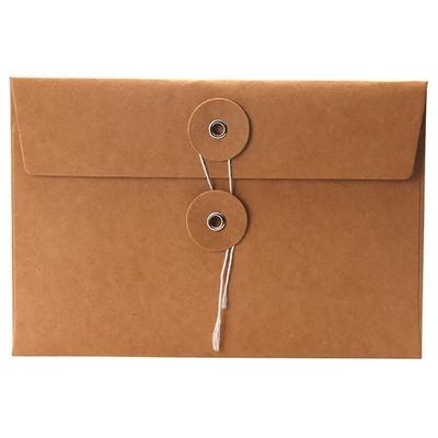 Custom Envelope With Button Logo Packing Kraft Paper Envelope With String