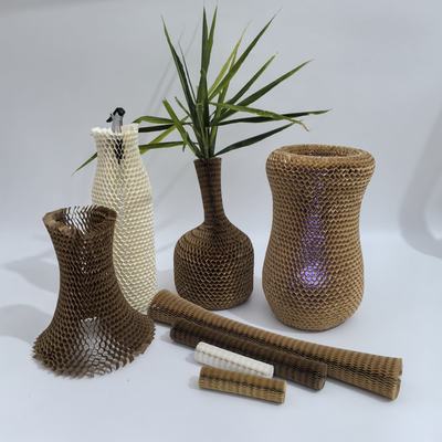 Degradable Honeycomb Kraft Wrapping Paper Sleeve For Cushioning Bottle Packing Material