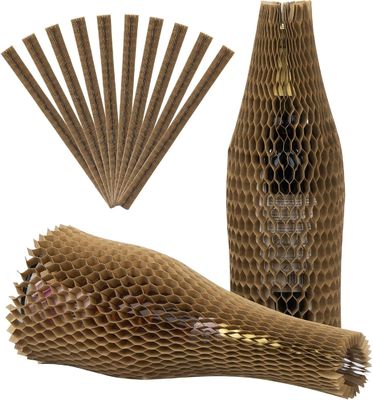 Kraft Paper Honeycomb Sleeve For Glass Wine Bottle Protective Shipping Cushion Packing