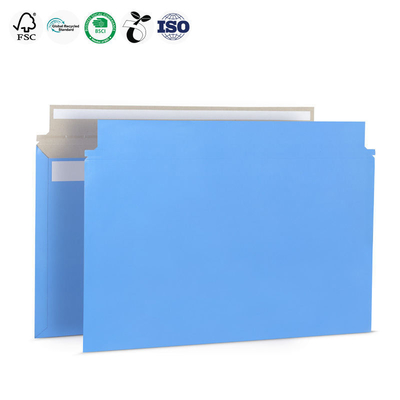 Biodegradable Cardboard Envelope Mailer Light Blue Rigid Cardboard Mailers Customized