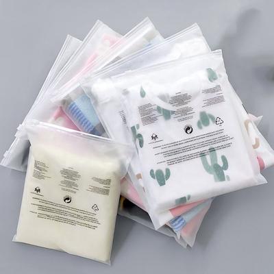 CPE Frosted Zip Lock Bags Durable Custom Frosted Zipper Bags For Clothes