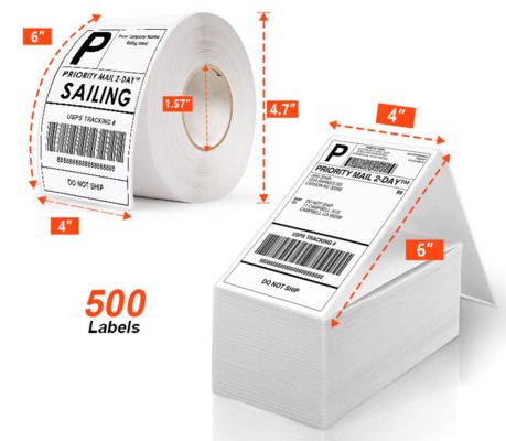 Professional Custom Direct Thermal Labels Durable Thermal Sticker Roll Oil Resistant