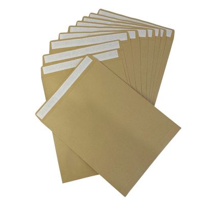 Customized Brown Kraft Paper Envelopes C6 A5 A4 Self Adhesive Envelopes