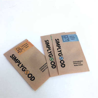 Three Side Sealed Kraft Paper Bag Customized Small Brown Paper Bags Biodegradable For Cleaning Tablet