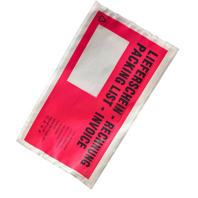 Waterproof Packing List Envelope Customized Invoice Enclosed Pouches Clear