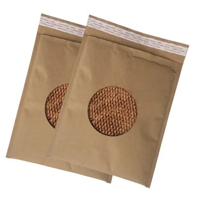 Environmentally 100% Recyclable Paper Padded Mailers Cushion Shockproof Kraft Paper Padded Bags Paper Packaging